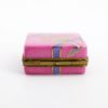 Picture of Limoges Porcelain Pink Gift with Purple Ribbon Trinket Box with Surprise Chocolates Inside  