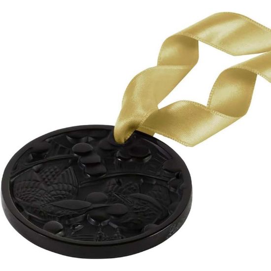 Picture of Lalique 2021 Annual 'Merles et Raisins' Blackbirds & Grapes Ornament in Noir/Black