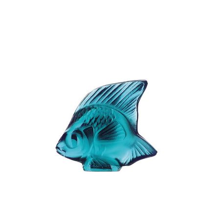 Picture of Lalique Fish Sculpture - Turquoise Crystal