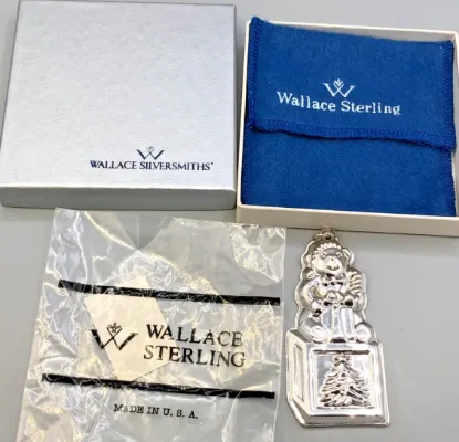 Picture of Wallace Memories Sterling Silver "Teddy Bear" Ornament, with Box