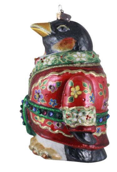 Picture of Jay Strongwater Christmas Penguin Blown Glass Ornament
