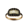 Picture of Antique Georgian Era 6K Gold, Black Melanite Garnet & Hair Mourning Ring