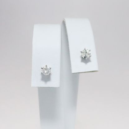 Picture of 14k White Gold Diamond Solitaire Studs 