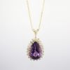 Picture of 14k Yellow Gold Amethyst & Diamond Necklace 