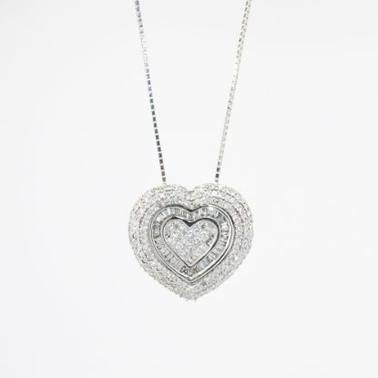 Picture of 14k White Gold Diamond Convertible Heart Necklace 