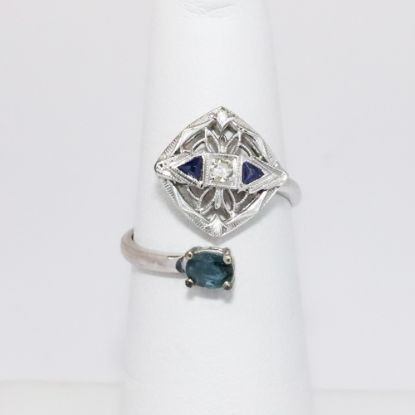 Picture of 14k White Gold Sapphire & Diamond Ring 