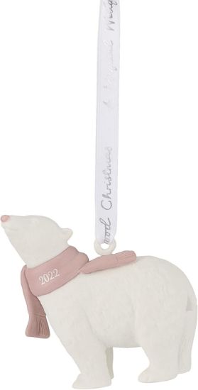 Picture of 2022 Wedgewood porcelain Baby's First Christmas Ornament, PINK, Brand New in Box