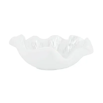 Picture of Vietri Onda Glass Clear Medium Bowl With White Lines