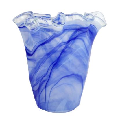 Picture of Vietri Onda Glass Cobalt Ruffled Vase
