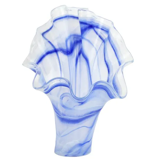 Picture of Vietri Onda Glass Cobalt Fanned Vase