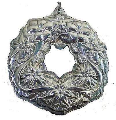 Picture of Wallace - 1997 Wreath Ornament 4th Edition "Poinsettias & Bows" With Box