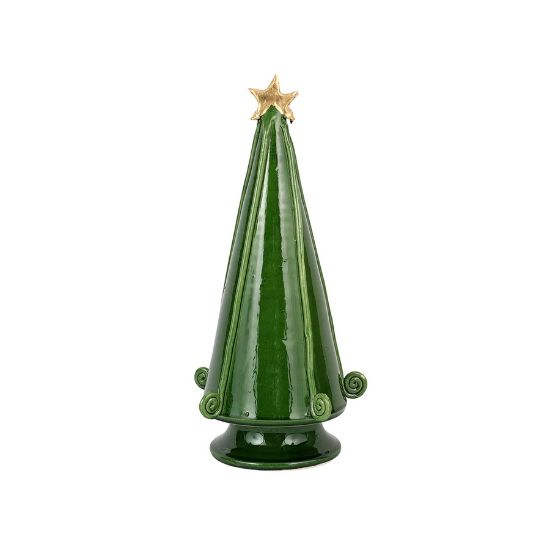 Picture of Vietri Foresta Bianca Medium Green Tree with Swirl