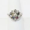 Picture of Antique 14k White Gold Order of the Eastern Star Ring with Diamond Accents & Tiny Gavels on Each Side