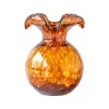 Picture of Vietri Hibiscus Glass Small Bud Vase - Brown Tortoiseshell