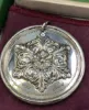 Picture of Lunt 1977 Sterling Silver "Holly Wreath" Ornament, gently used, with box