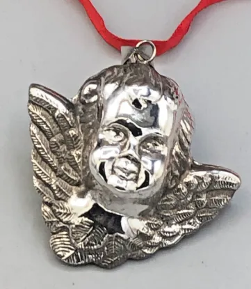 Picture of Vintage Sterling Silver "Angel Pendant / Ornament, 2.25"