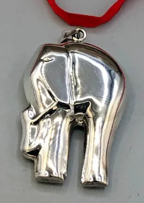 Picture of Vintage Sterling Silver "Elephant" Pendant / Ornament, 2" x 1 3/8"