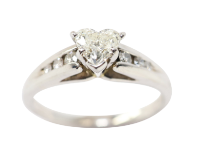 Picture of 14k White Gold Heart Shape Diamond Ring