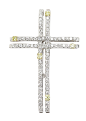 Picture of 18k White Gold Diamond Cross Pendant 