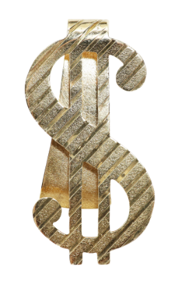 Picture of 14k Yellow Gold Dollar Sign Money Clip