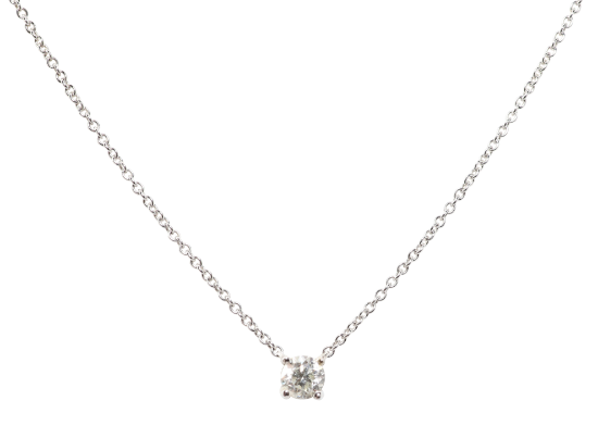 Picture of 18k White Gold Diamond Solitaire Necklace 