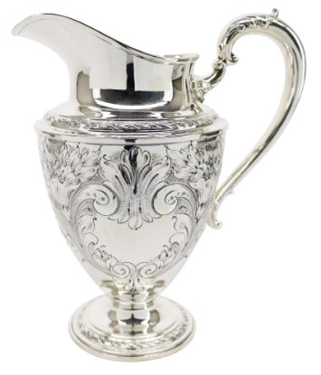 Picture of Vintage Amston Hand Chased Sterling Silver Water Pitcher