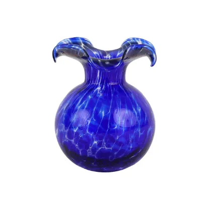Picture of Vietri Hibiscus Glass Bud Vase - Cobalt Tortoiseshell