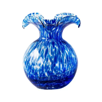 Picture of Vietri Hibiscus Glass Small Bud Vase - Cobalt Tortoiseshell