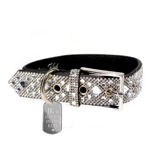 Picture of Jacqueline Kent Silver Medium 'Diamonds in the Ruff' Dog Collar