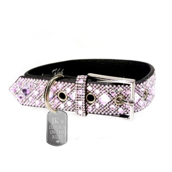 Picture of Jacqueline Kent Pink Medium 'Diamonds in the Ruff' Dog Collar