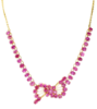 Picture of Vintage 22k Yellow Gold & Oval Cut Pink Sapphire Necklace