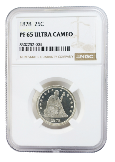 Picture of PF 65 Ultra Cameo 1878 Seated Liberty Quarter