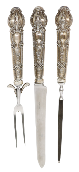 Picture of Tiffany & Co 'Renaissance' Sterling Silver 3pc Roast Carving Set 