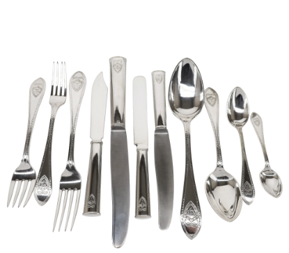 Picture of Antique 66pc Silver Russian Flatware Set by Hermann Bank