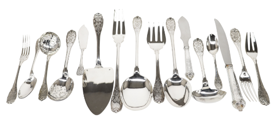 Picture of Puiforcat France 'Elysee' 82-Piece Sterling Silver Flatware Set with Chest