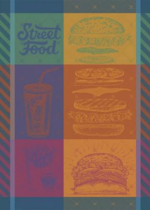 Picture of Garnier-Thiebaut 'Street Foods, USA Gourmand' Kitchen Towel