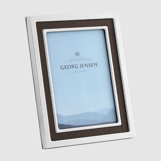 Picture of Georg Jensen 'Manhattan' 5x7" Stainless Steel & Leather Frame