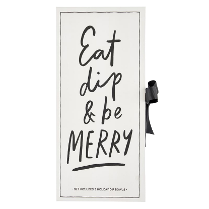 Picture of 'Eat, Dip & Be Merry' Faux Book with Dip Bowls Inside