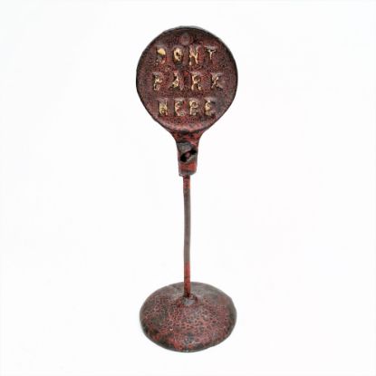 Picture of Rare Antique Cast Iron Miniature 'Don't Park Here' Sign