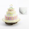 Picture of Limoges Porcelain Wedding Cake with Two White Doves Topper Trinket Box with Surprise White Heart Inside