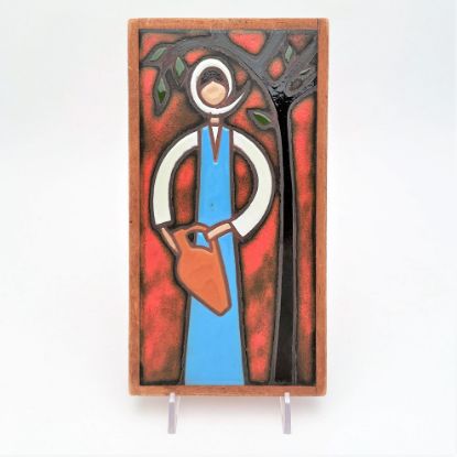 Picture of Mid Century Modern E. Mixandidou Hanging Art Tile by Helen Michaelides