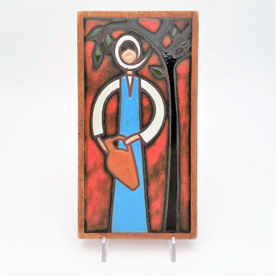 Picture of Mid Century Modern E. Mixandidou Hanging Art Tile by Helen Michaelides