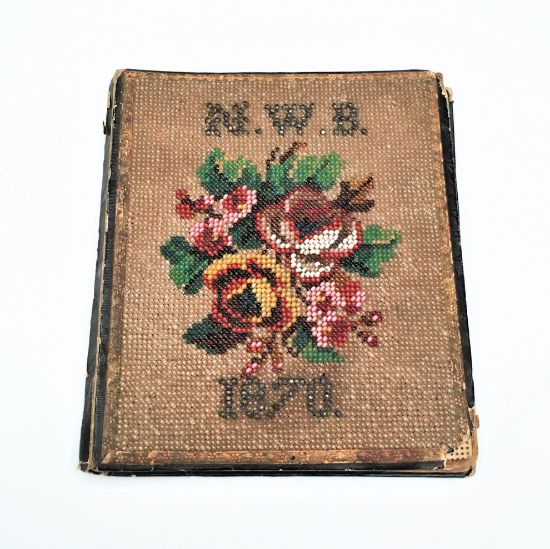 Picture of Rare Victorian Beaded Book Cover with Two Almanacs Inside