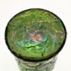 Picture of Antique Kralic Crackle Iridescent Green Glass Vase with Pierced Brass Rim