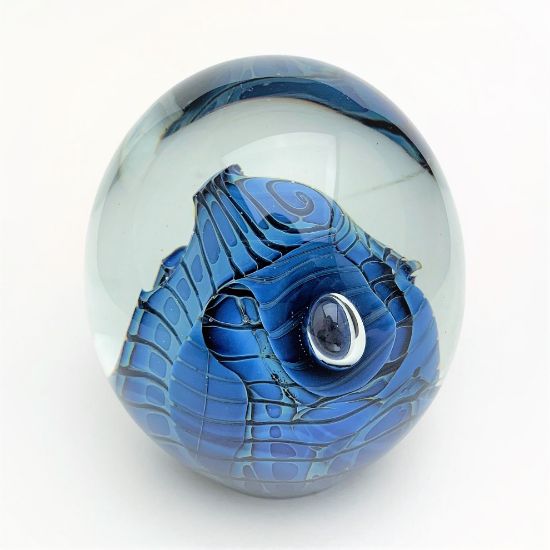Picture of Vintage Robert Eickholt Art Glass 'Reptile Bubble' Paperweight