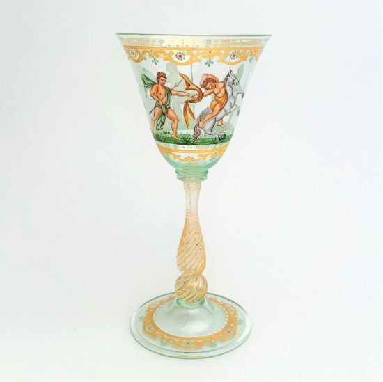 Picture of Antique Salviati Venetian Glass Water Goblet