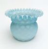 Picture of Antique Fenton Blue Cased Glass Vase with Diamond Quilted Pattern