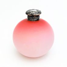 Picture of Victorian Era Webb Satin Peachblow Glass Perfume Bottle with Silver Plated Lid