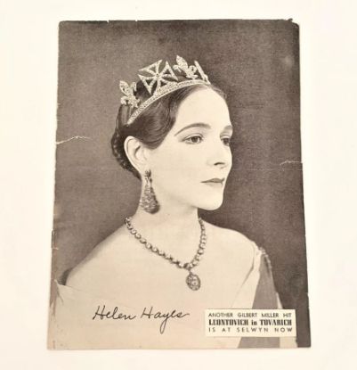 Picture of 1937 Helen Hays in 'Victoria Regina' at the Erlanger Theatre in Chicago Playbill