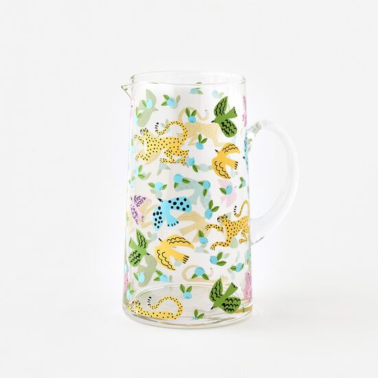 Picture of One Hundred 80 Degrees Leopard & Birds Glass Pitcher 